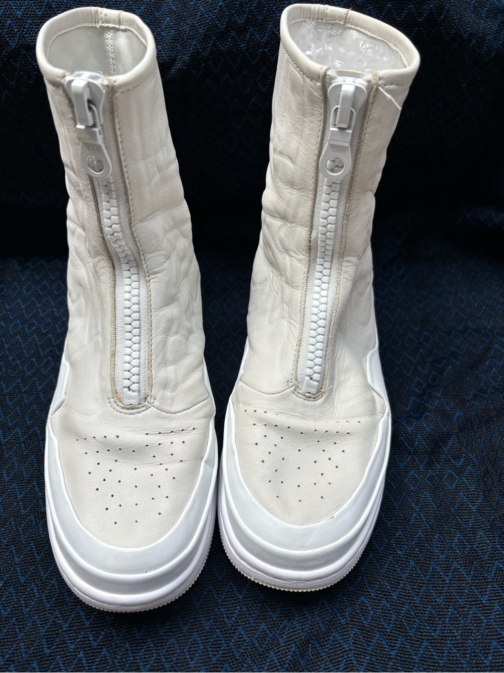 Jordan Women's White Front-Zip High-Top Sneakers